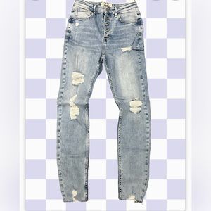Nwt free people high rise skinny distressed button fly jeans